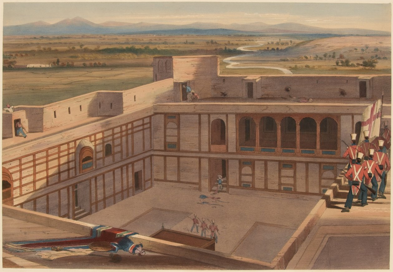 „Ghuznee vihara. A 17. Regt. Belépés a Citadellába, 1839. július 23. (színes litó) alkotó: Lieutenant Thomas (after) Wingate