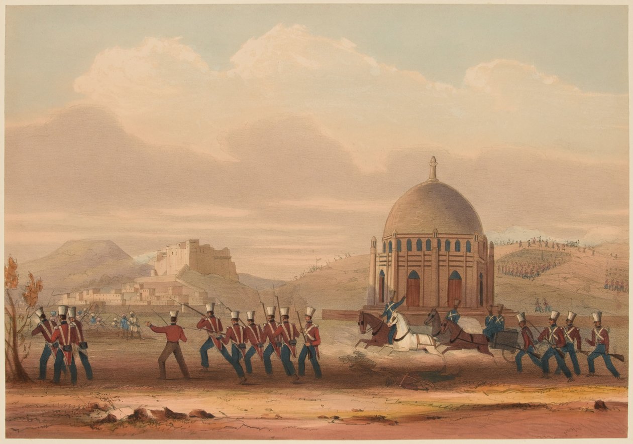 „Khelat vihara. A Heights átvétele. 1839. november 13.’ (színes litó) alkotó: Lieutenant Thomas (after) Wingate
