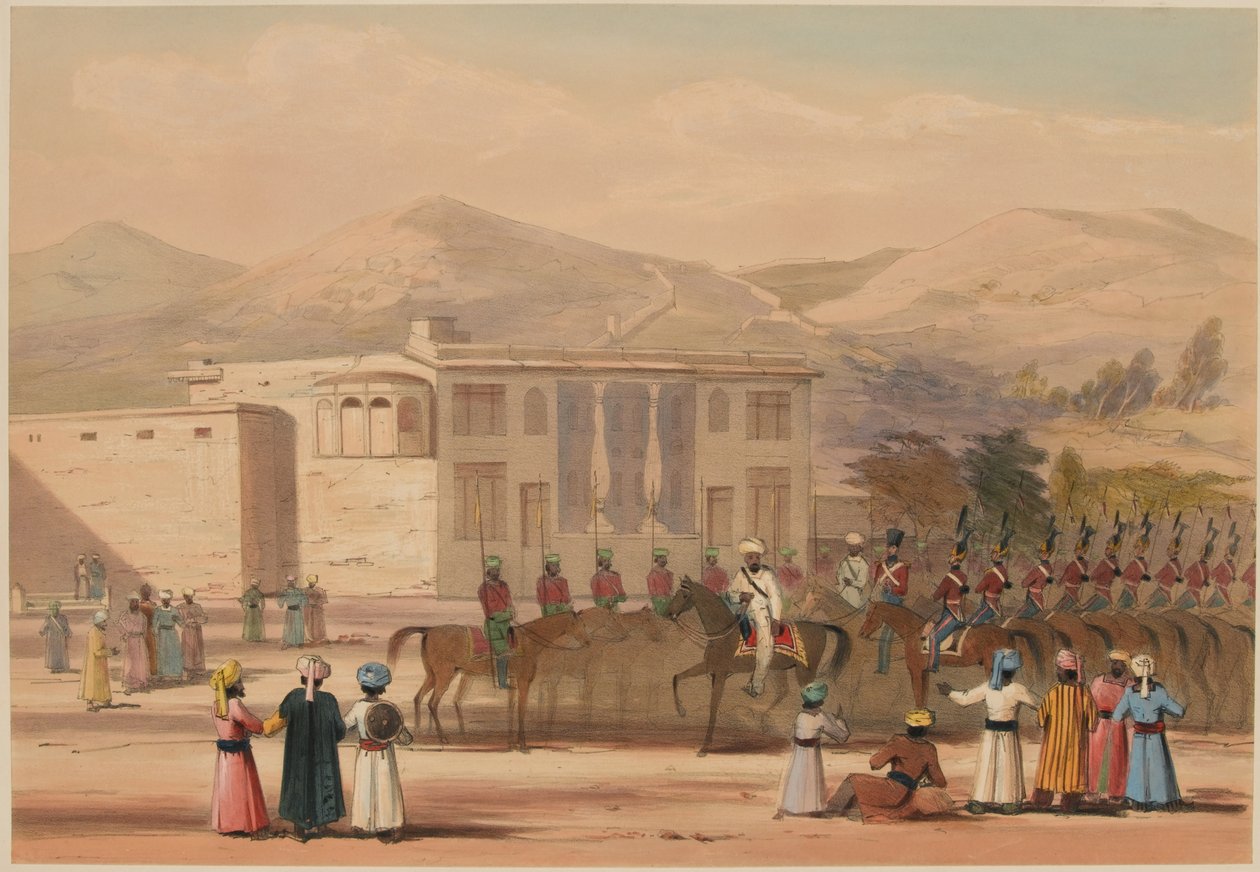 "Soojah Shah belépése Caboolba [sic]" alkotó: Lieutenant Thomas (after) Wingate
