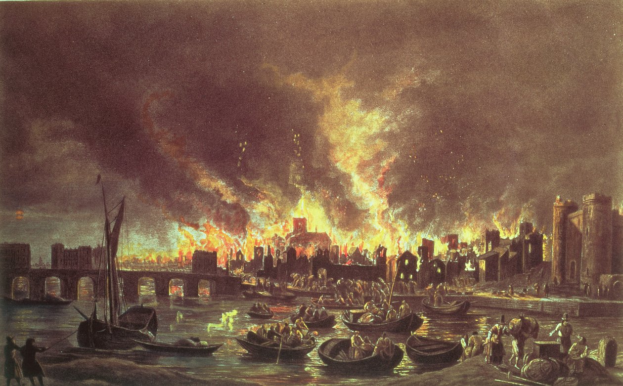 A londoni nagy tűzvész, 1666 (nyomtatás) (lásd még: 53641) alkotó: Lieve Verschuier