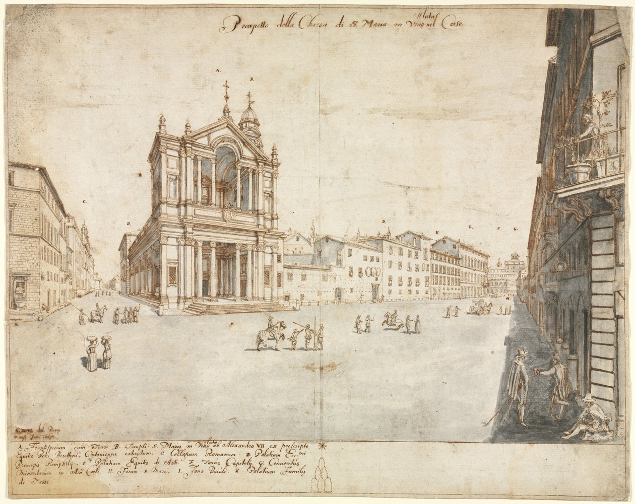 Róma tizennyolc képe: Santa Maria in Via Lata, 1665. alkotó: Lievin Cruyl