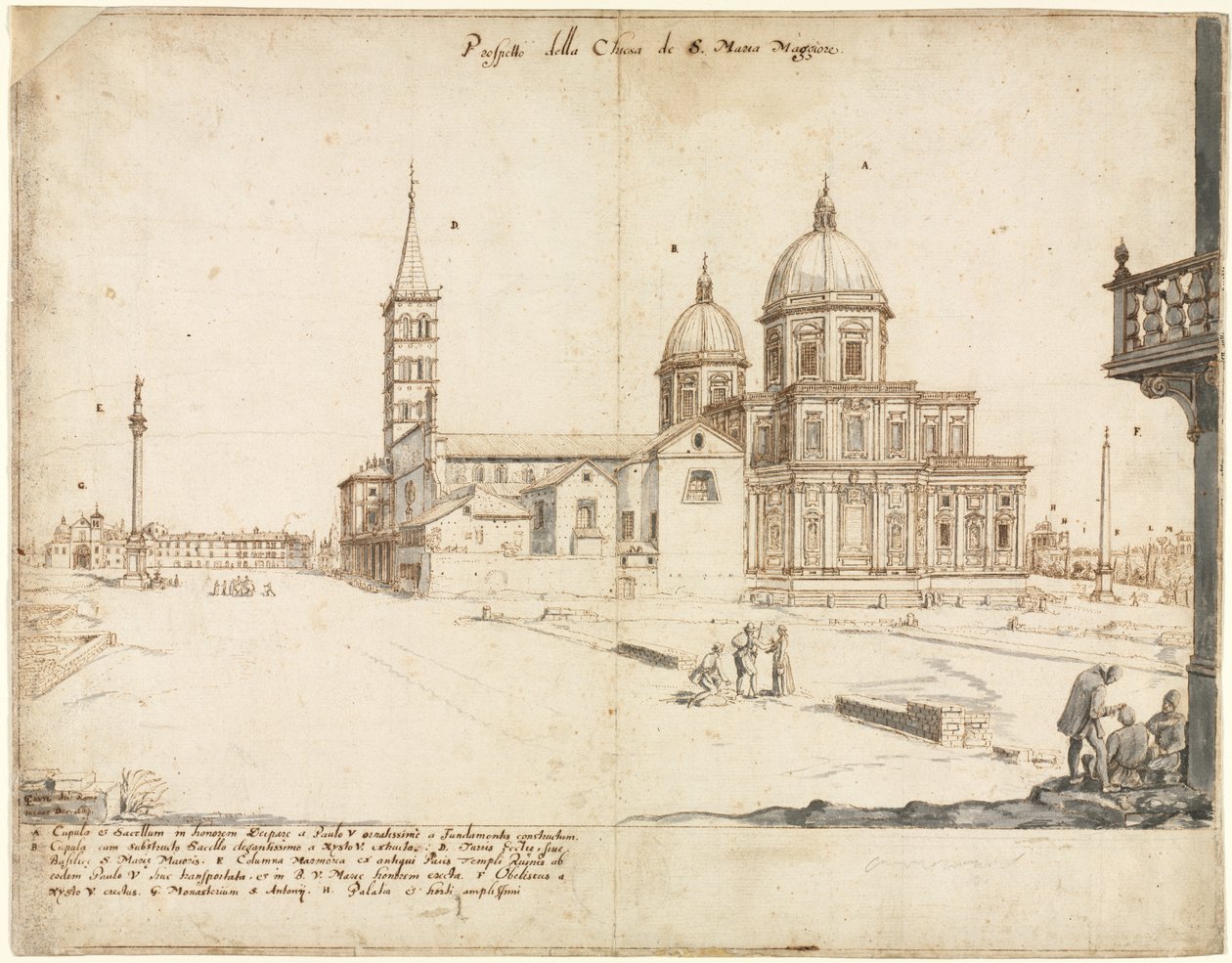 Tizennyolc kilátás Rómáról: A Santa Maria Maggiore-bazilika, 1664. alkotó: Lievin Cruyl