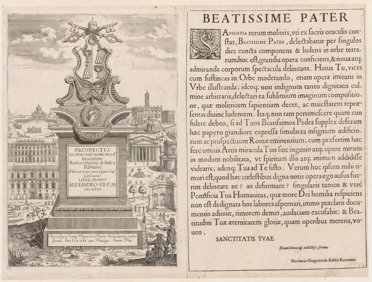 A Prospectus Lourum Urbis Romae Insign[ium] előlapja, 1666. alkotó: Lievin Cruyl