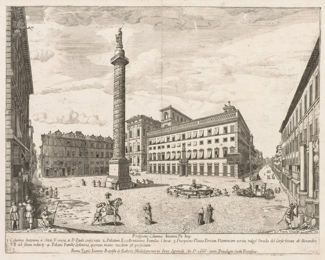 Piazza Colonna, 1666 alkotó: Lievin Cruyl