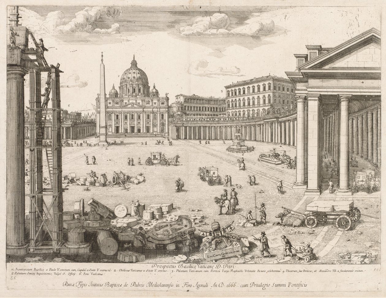 utca A Szent Péter-bazilika Róma város Lourum prospektusából, 1666. alkotó: Lievin Cruyl