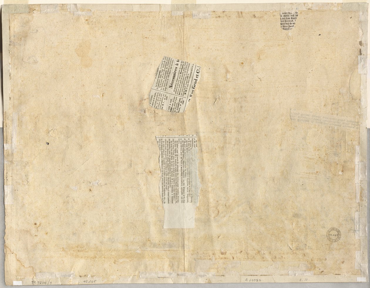 Egy szökőkút nyomvonala a recto-ból és a két arc vázlata, 1665. alkotó: Lievin Cruyl