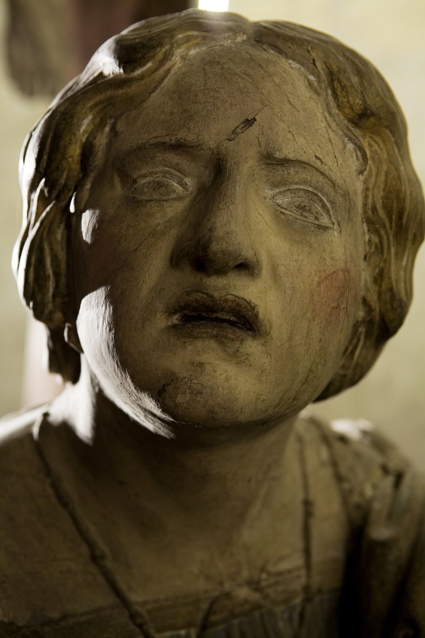 Kálvária, Mária Magdolna részlete, 1530 körül festett fa alkotó: Ligier Richier