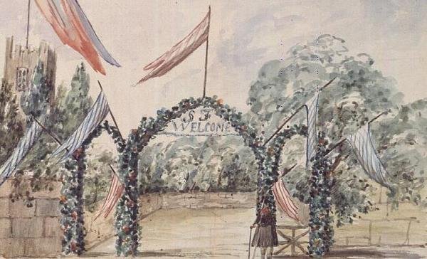 Stephen tiszteletes és Lady Fanny Cartwright fogadása Aynhoe-ban alkotó: Lili Cartwright