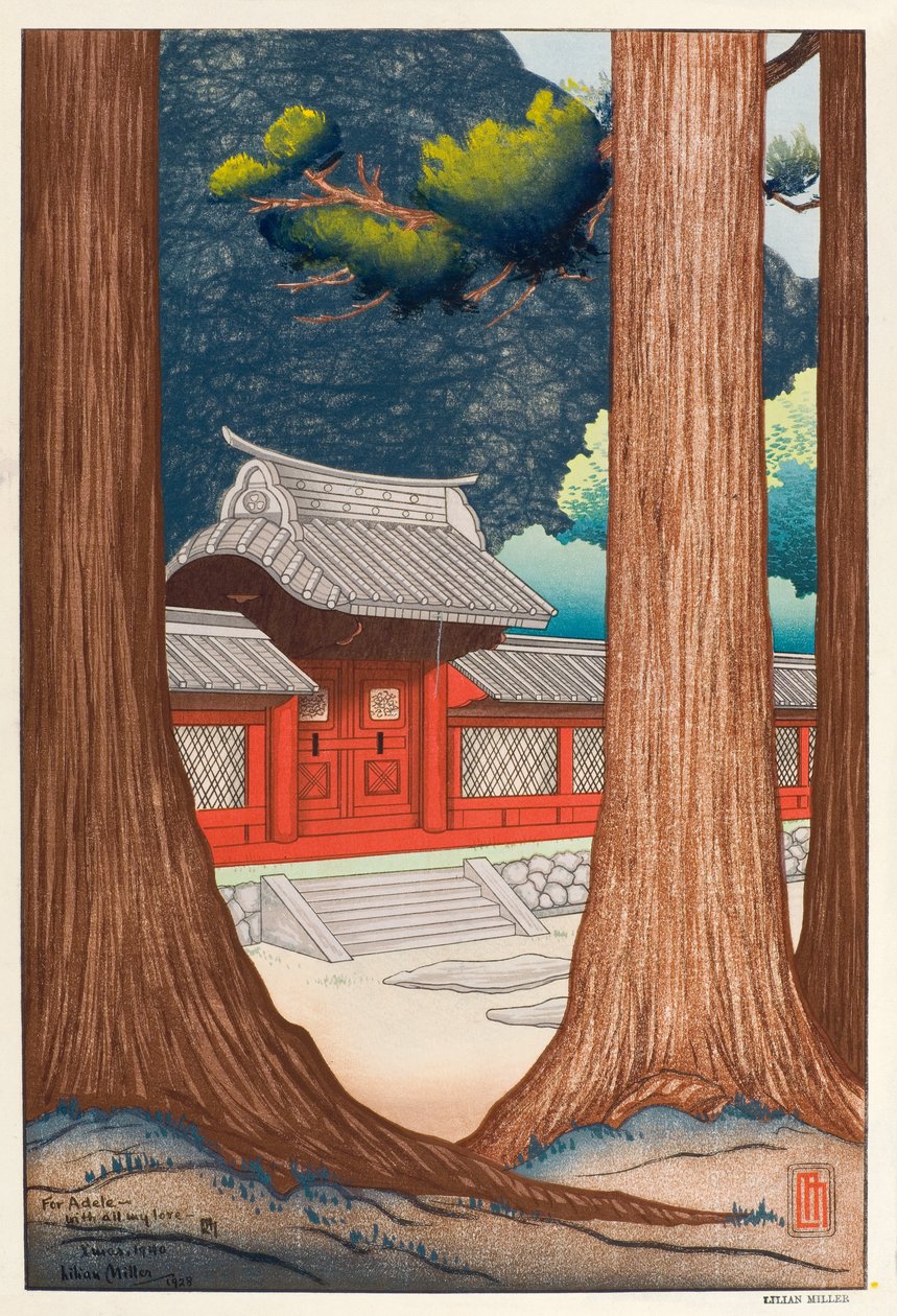Nikko Gateway, 1928 (fatégla) alkotó: Lilian May Miller