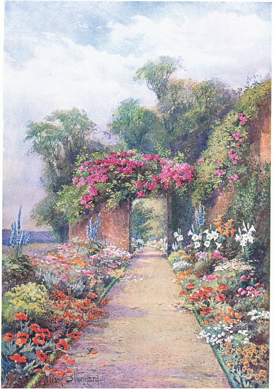 Egy nyári este a The Gardens of England: In the Southern and Western County-ból, a The Studio kiadásában, 1907 alkotó: Lilian Stannard