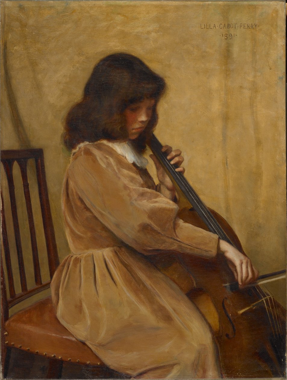 Csellón játszó lány alkotó: Lilla Cabot Perry