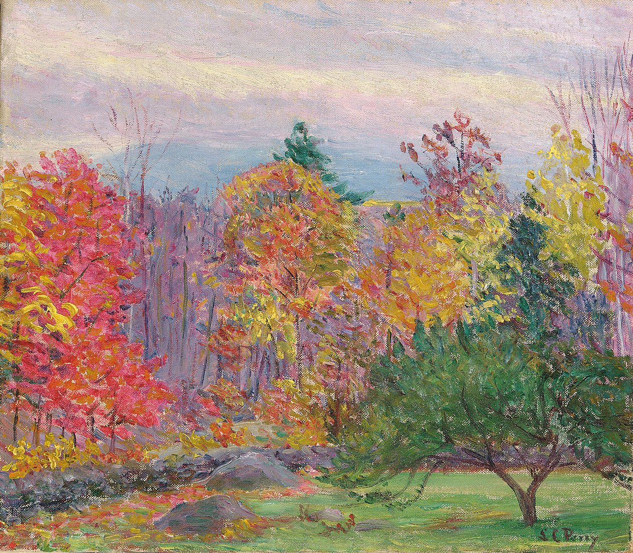 Tájkép Hancockban, New Hampshire, 1923. október (olaj, vászon) alkotó: Lilla Cabot Perry
