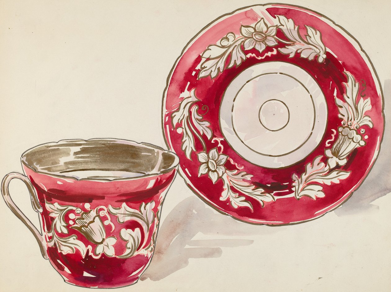 Csésze és csészealj, c. 1936. alkotó: Lillian Causey
