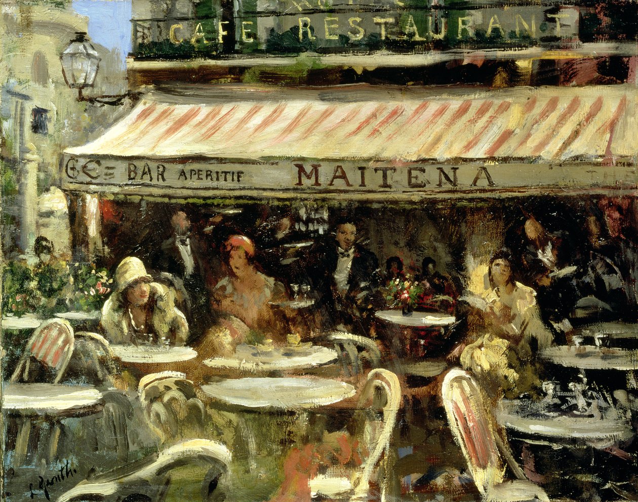 Corner Cafe (olaj, vászon) alkotó: Lillian Matilda Genth