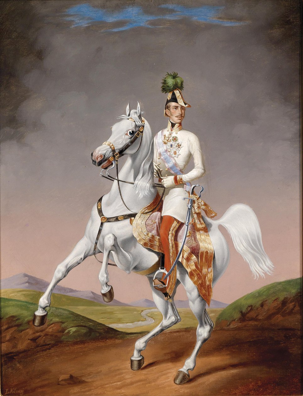 I. Ferenc József osztrák portré lovon, 1855 alkotó: Lilly König