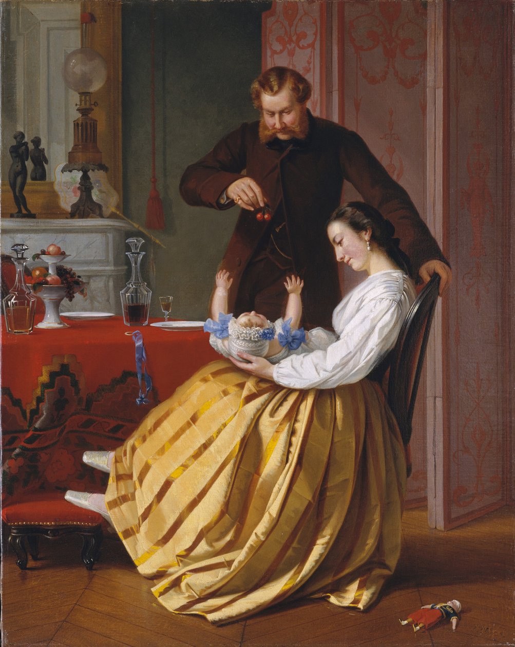 Beszélgetési darab, 1851-52 körül (olaj, vászon) alkotó: Lilly Martin Spencer