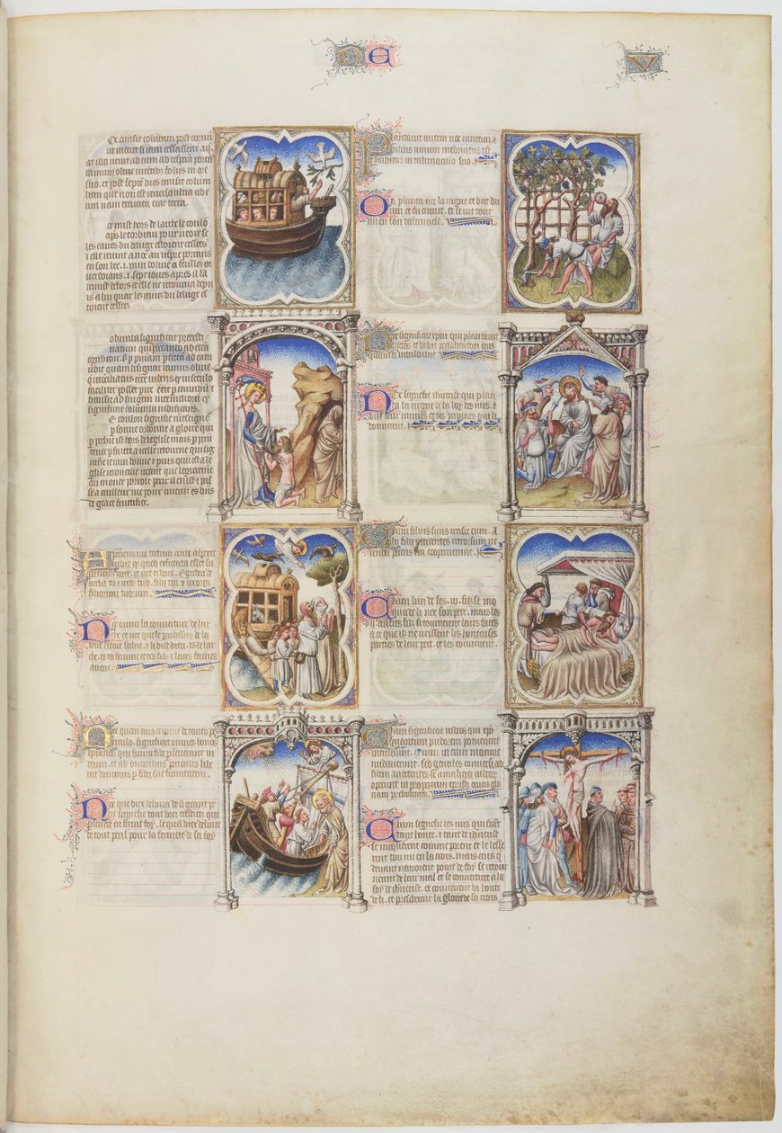 Bible moralisée, Life of Noah, folio 5r alkotó: Limbourg Brothers