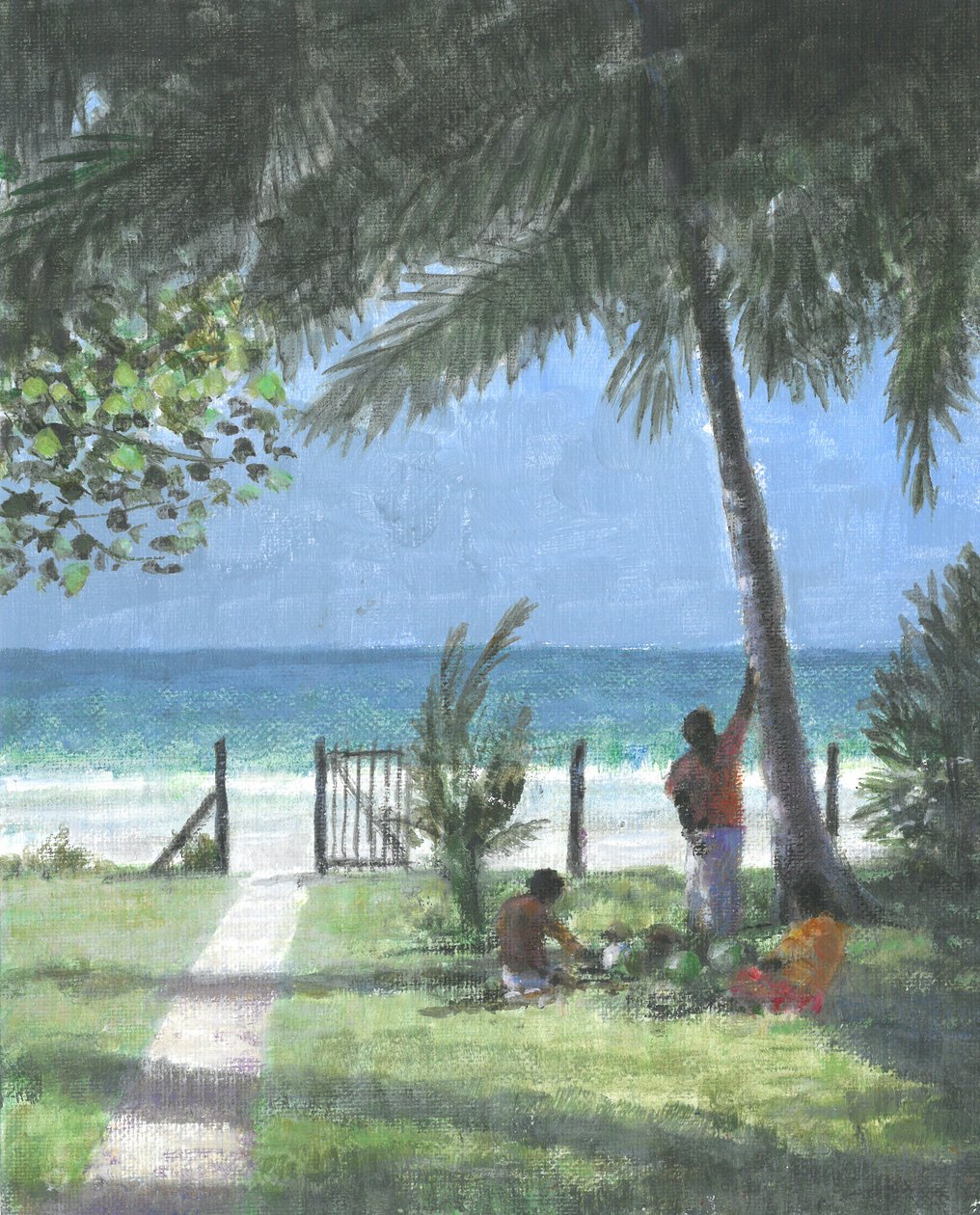 Coconut Man Calls, Sri Lanka, 2015 (akril, vászon) alkotó: Lincoln Seligman