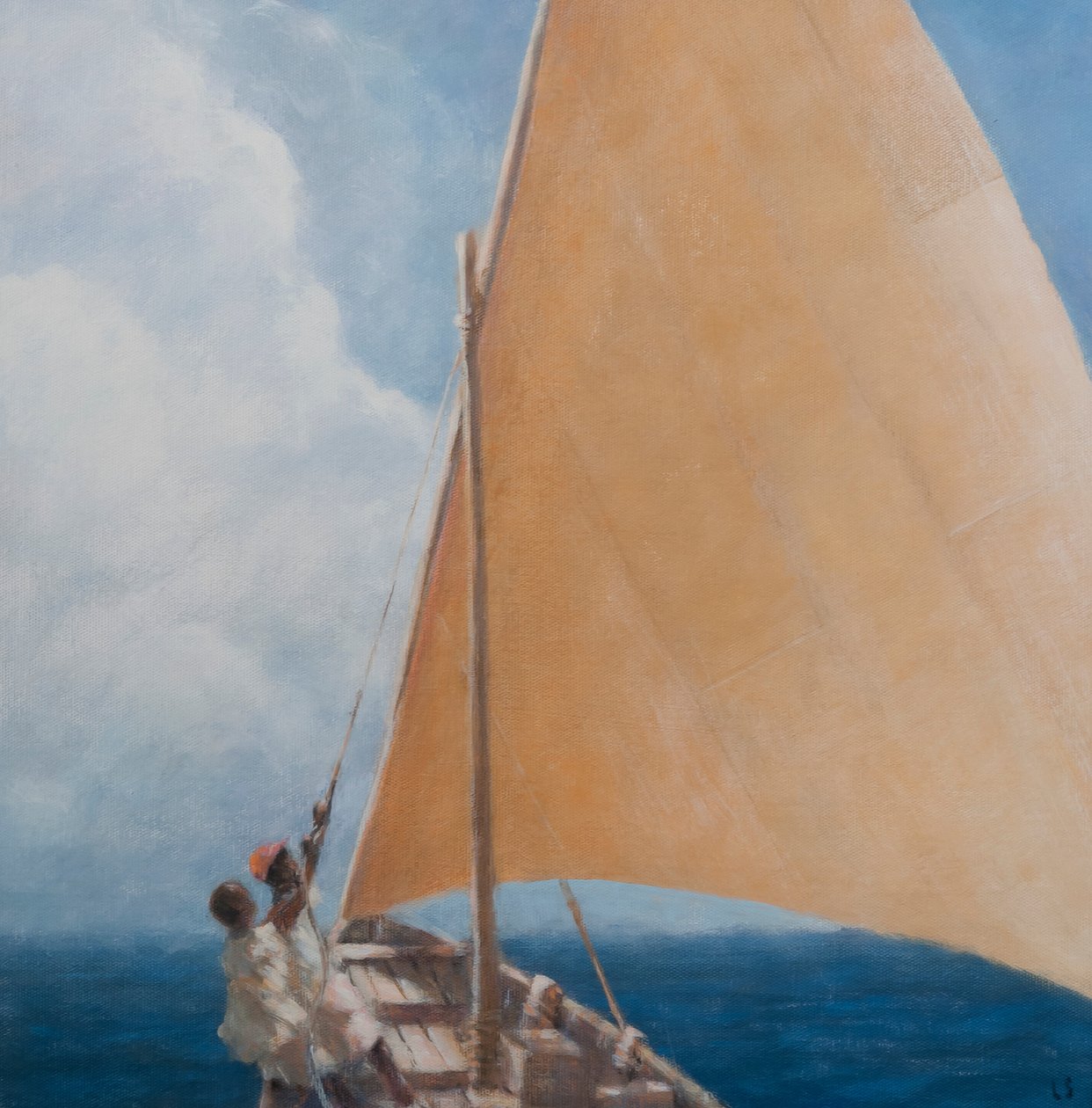 Dhow, Kilifi, 2012 (akril, vászon) alkotó: Lincoln Seligman