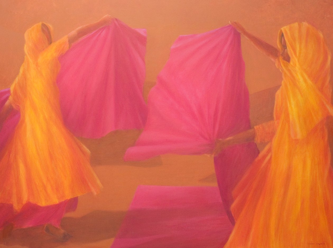 Összecsukható Saris, 2010 (akril, vászon) alkotó: Lincoln Seligman