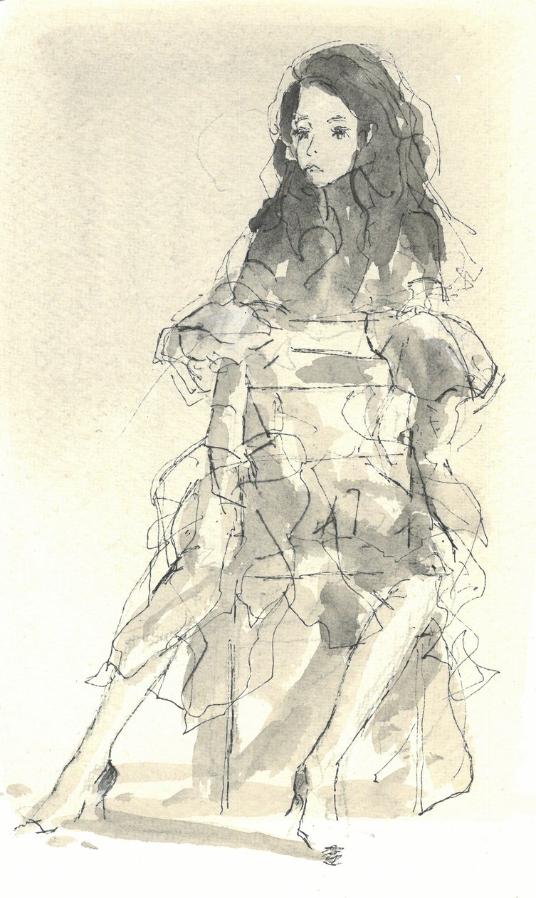 Life Class, 2015 (toll és tinta mosással papíron) alkotó: Lincoln Seligman