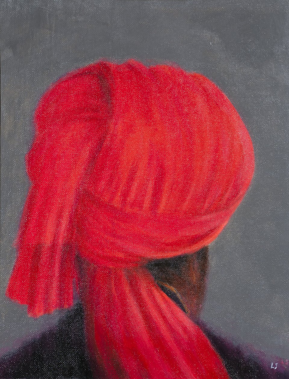 Piros turbán szürkén, 2014 alkotó: Lincoln Seligman