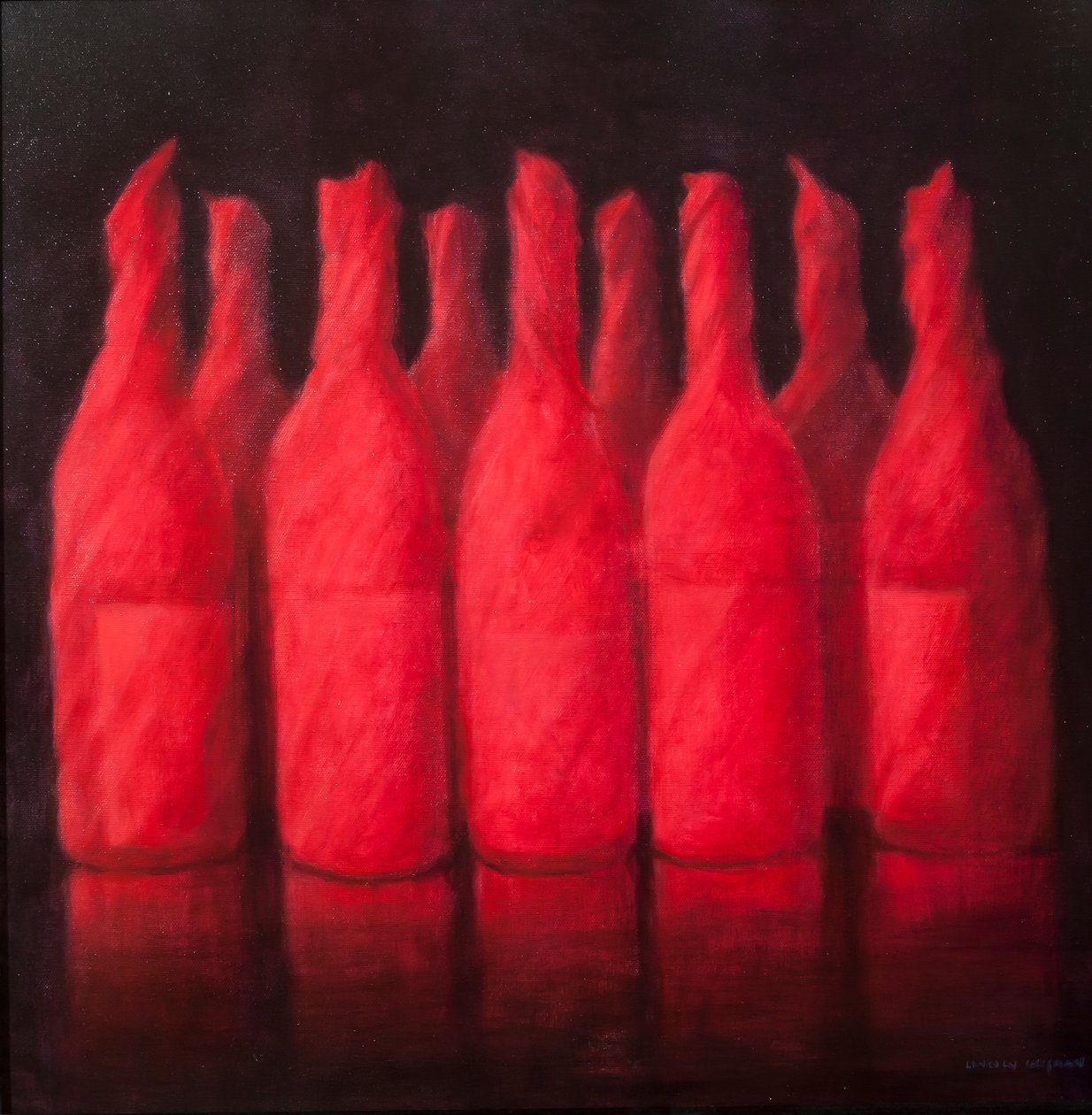 Vörös borított bor, 2012 (akril, vászon) alkotó: Lincoln Seligman