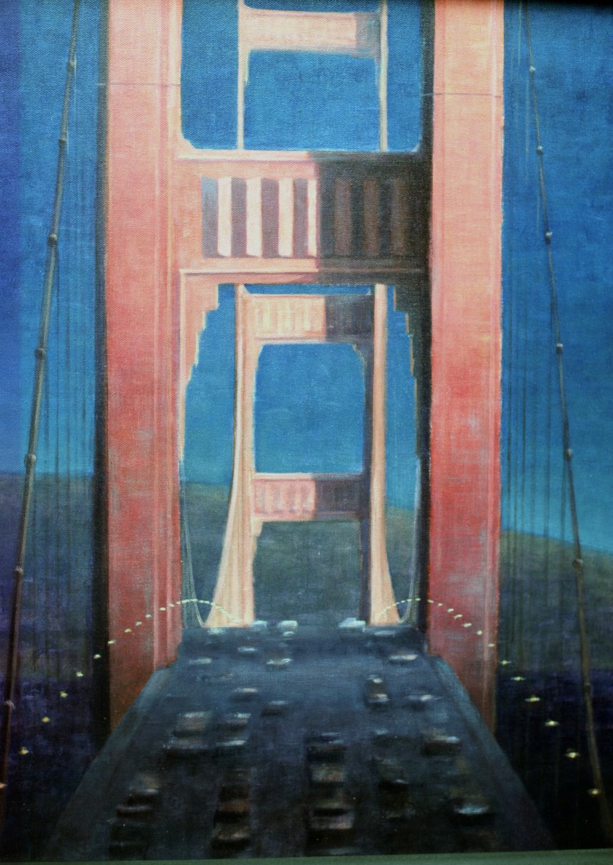 A Golden Gate híd, 1992 (akril, vászon) alkotó: Lincoln Seligman