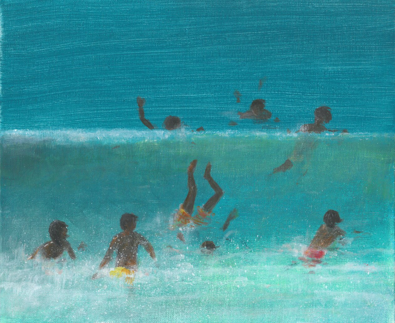 Children in the Surf, 2015 (akril, vászon) alkotó: Lincoln Seligman