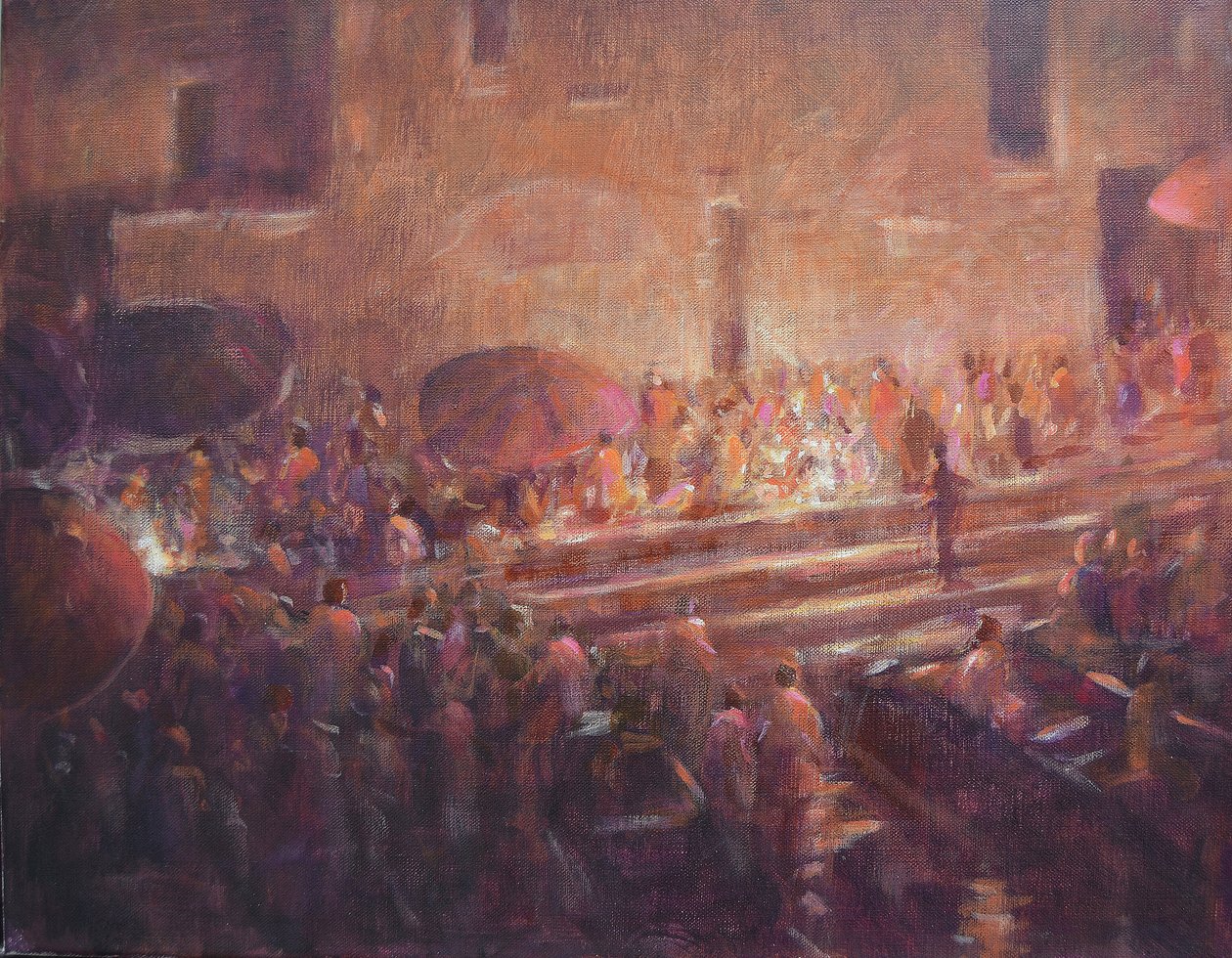 Varanasi lép az éjszakában alkotó: Lincoln Seligman