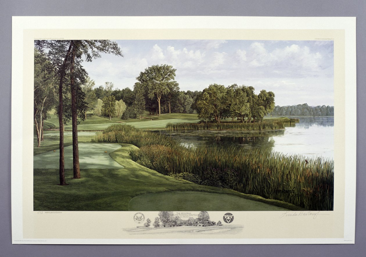 16. lyuk, Hazeltine National Golf Club, Chaska, Minnesota, USA, 1991 alkotó: Linda Hartough