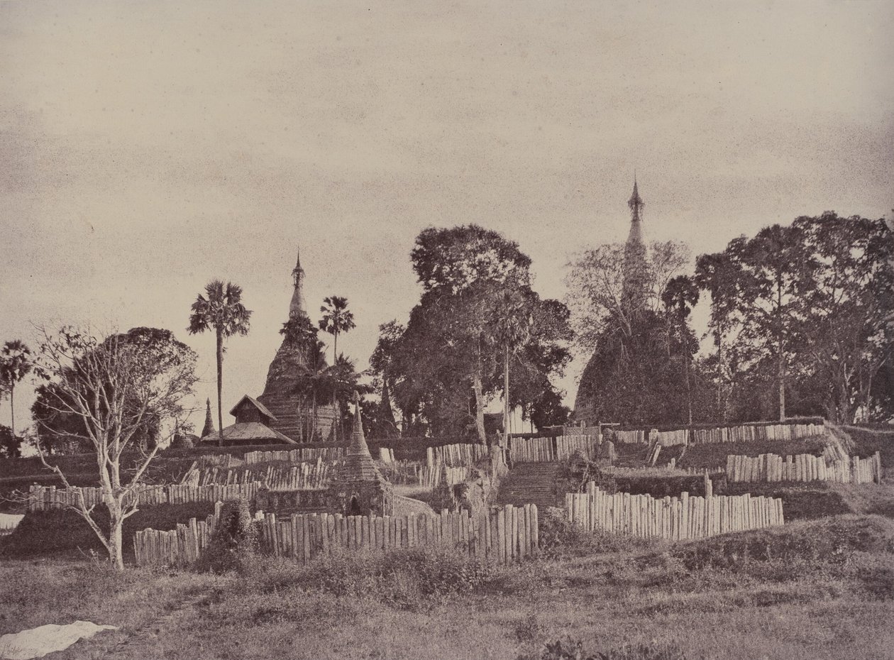 Rangoon: a Shwe Dagon pagoda északi bejárata alkotó: Linnaeus Tripe