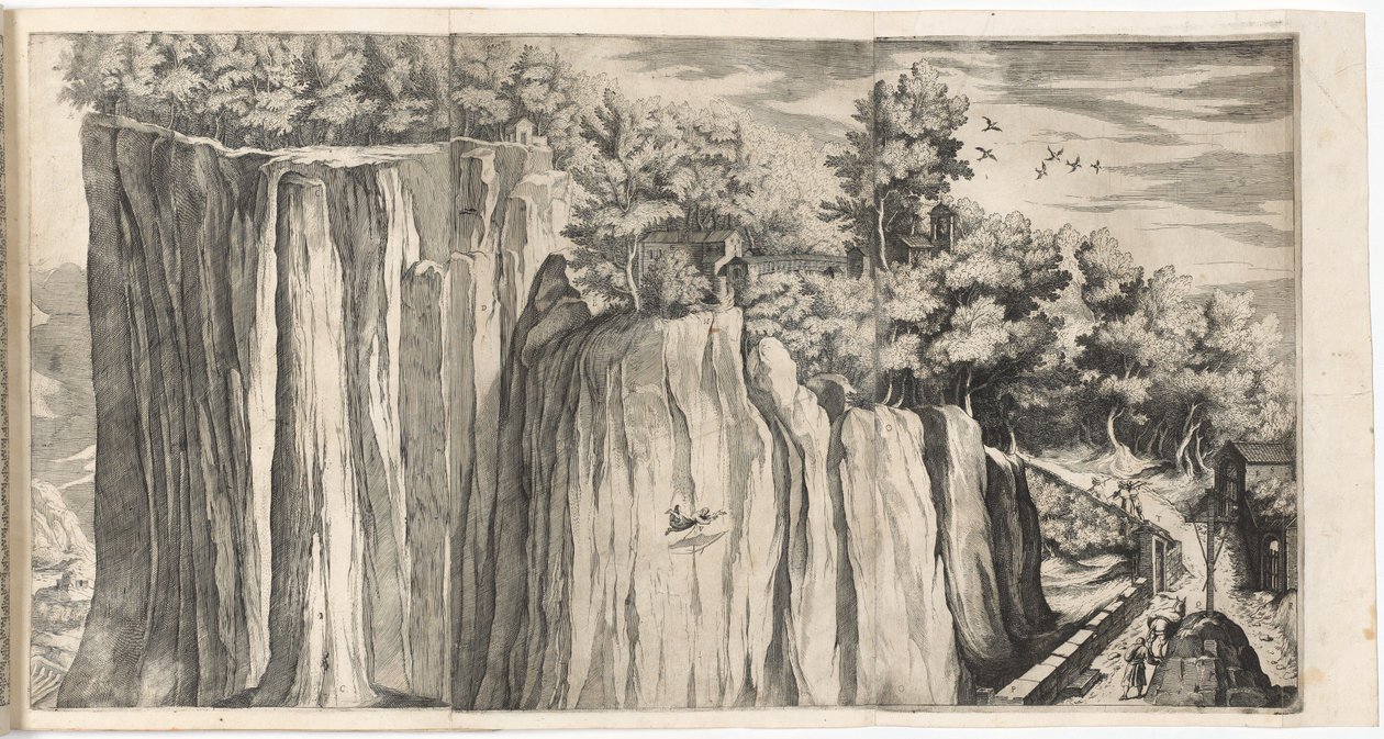 Kilátás a La Verna-hegyre a Casentino útról (Vue de la montagne della Vernia...) [A tábla] alkotó: Lino Moroni