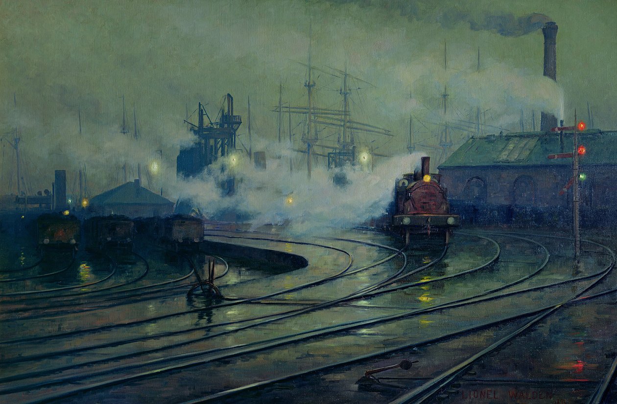 Cardiff Docks, 1896 alkotó: Lionel Walden
