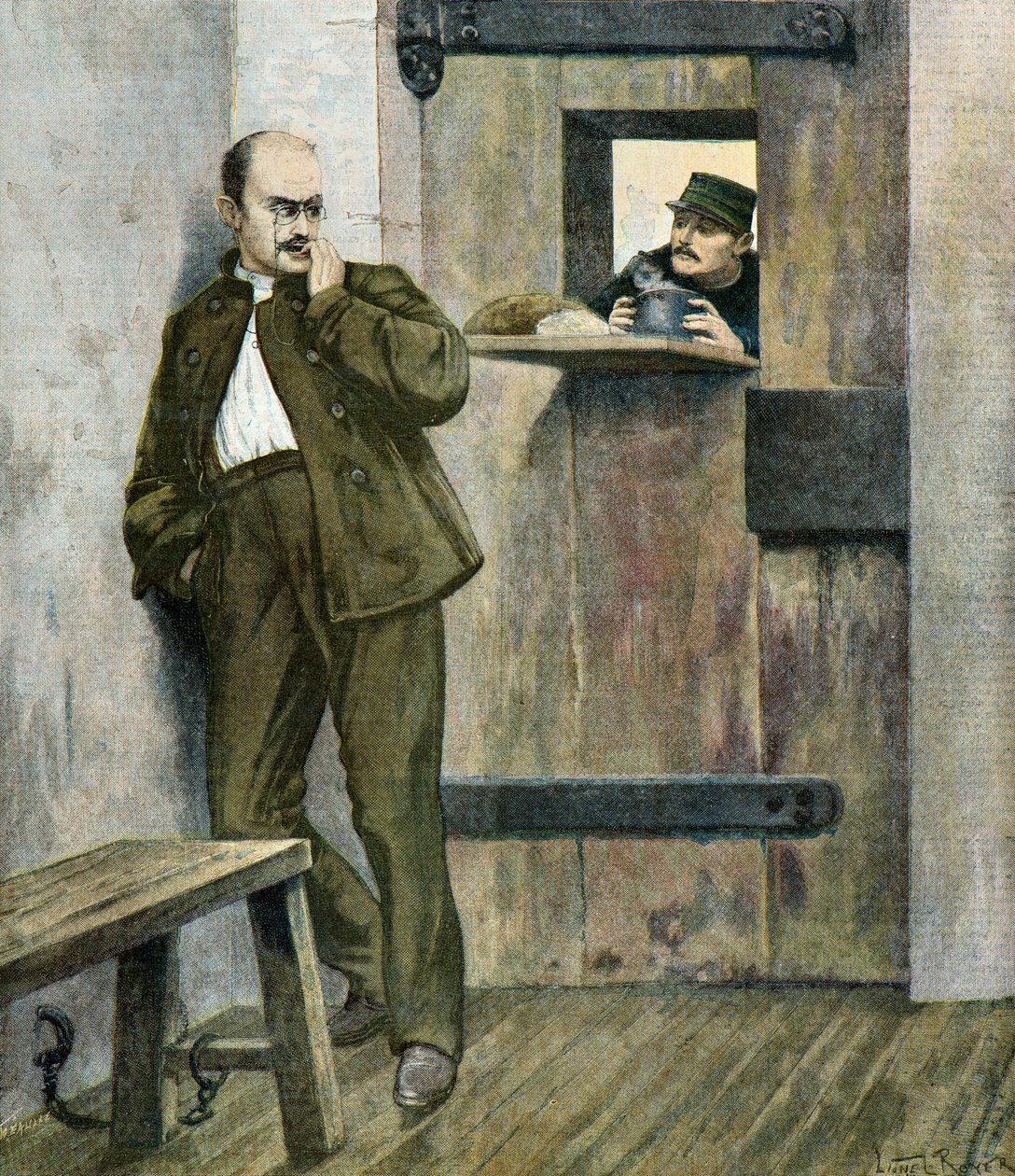 Alfred Dreyfus kapitány a szanatórium börtönében alkotó: Lionel Noel Royer