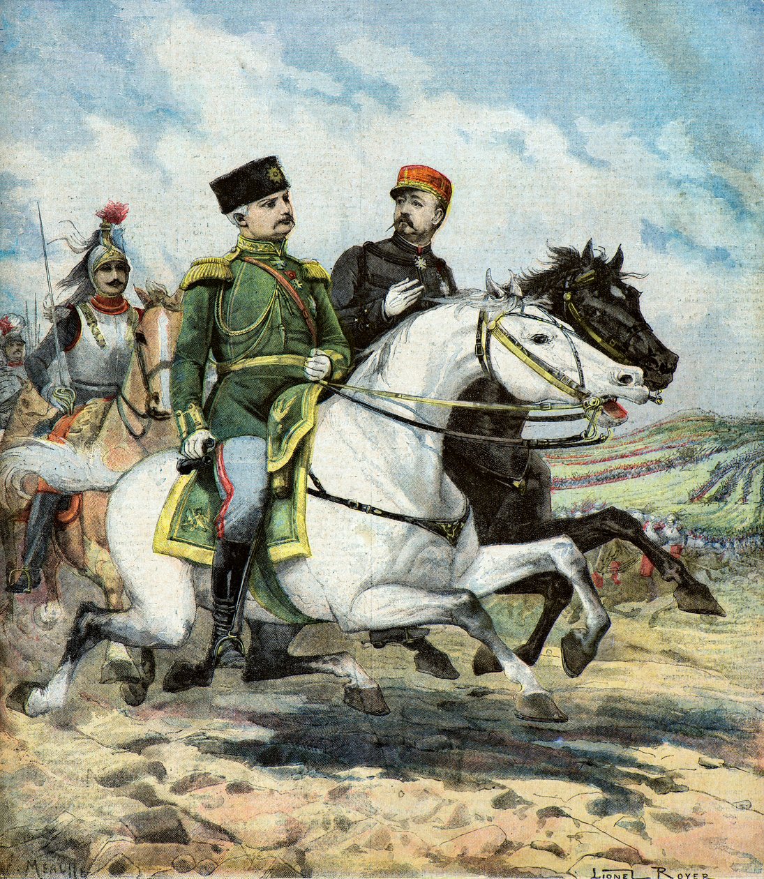 Saussier francia tábornok és Dragomiroff orosz tábornok alkotó: Lionel Noel Royer