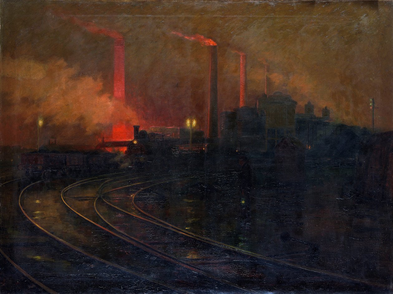 "A Dowlais acélmű, Cardiff éjjel", 1893-1897 alkotó: Lionel Walden