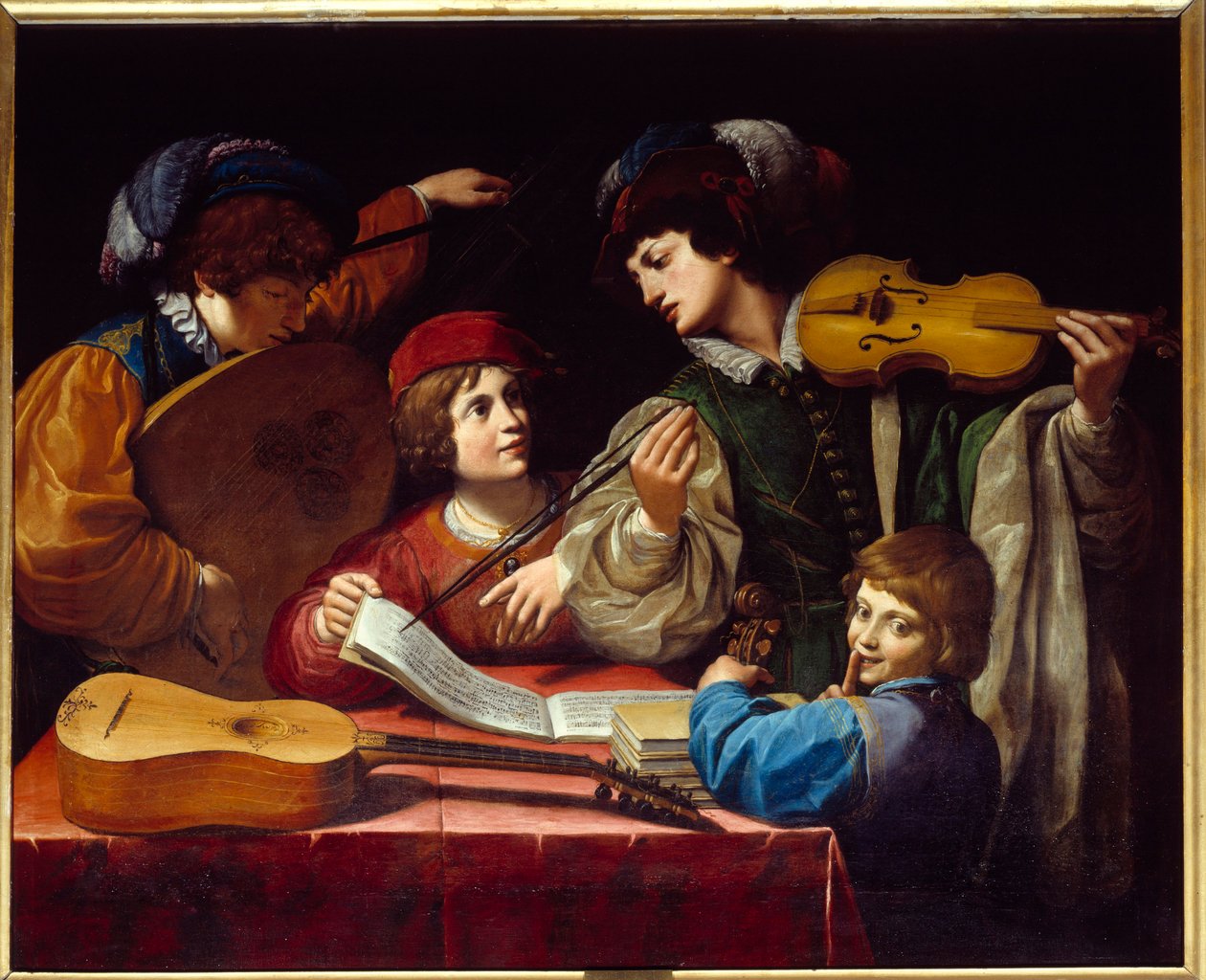 Leonello Spada (1576-1622) koncertfestménye 1615 kb. Nap. 1,43x1,72 m alkotó: Lionello Spada