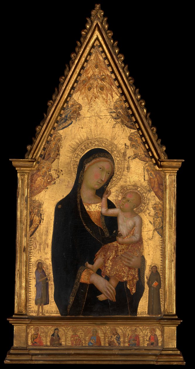 Madonna és gyermeke szentekkel és angyalokkal, kb. 1350. alkotó: Lippo Memmi