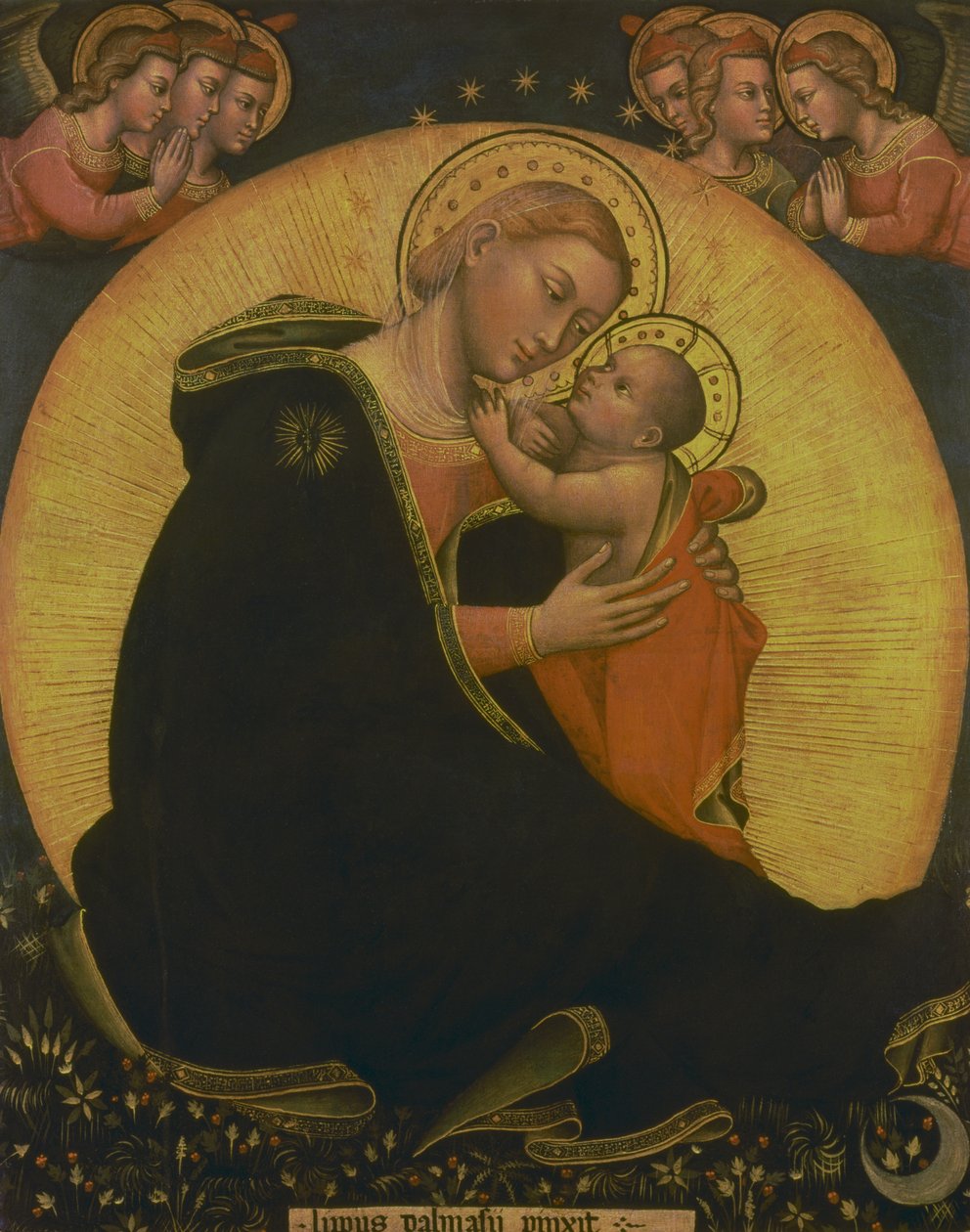 Az alázatosság Madonnája, 1390-1400 (tempera, vászon) alkotó: Lippo di Dalmasio