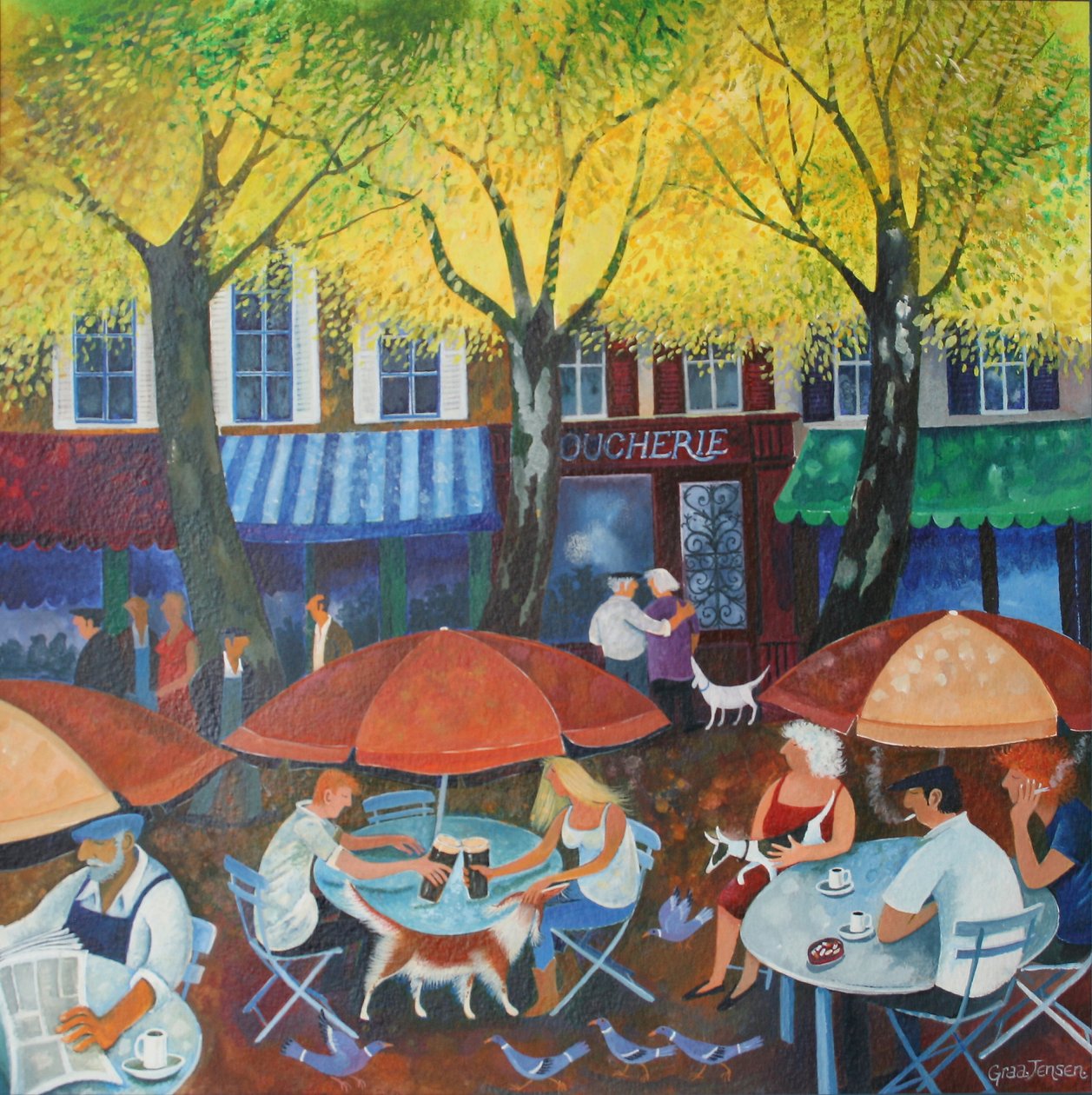 Cafe culture, 2015, (akril tinta, papír) alkotó: Lisa Graa Jensen