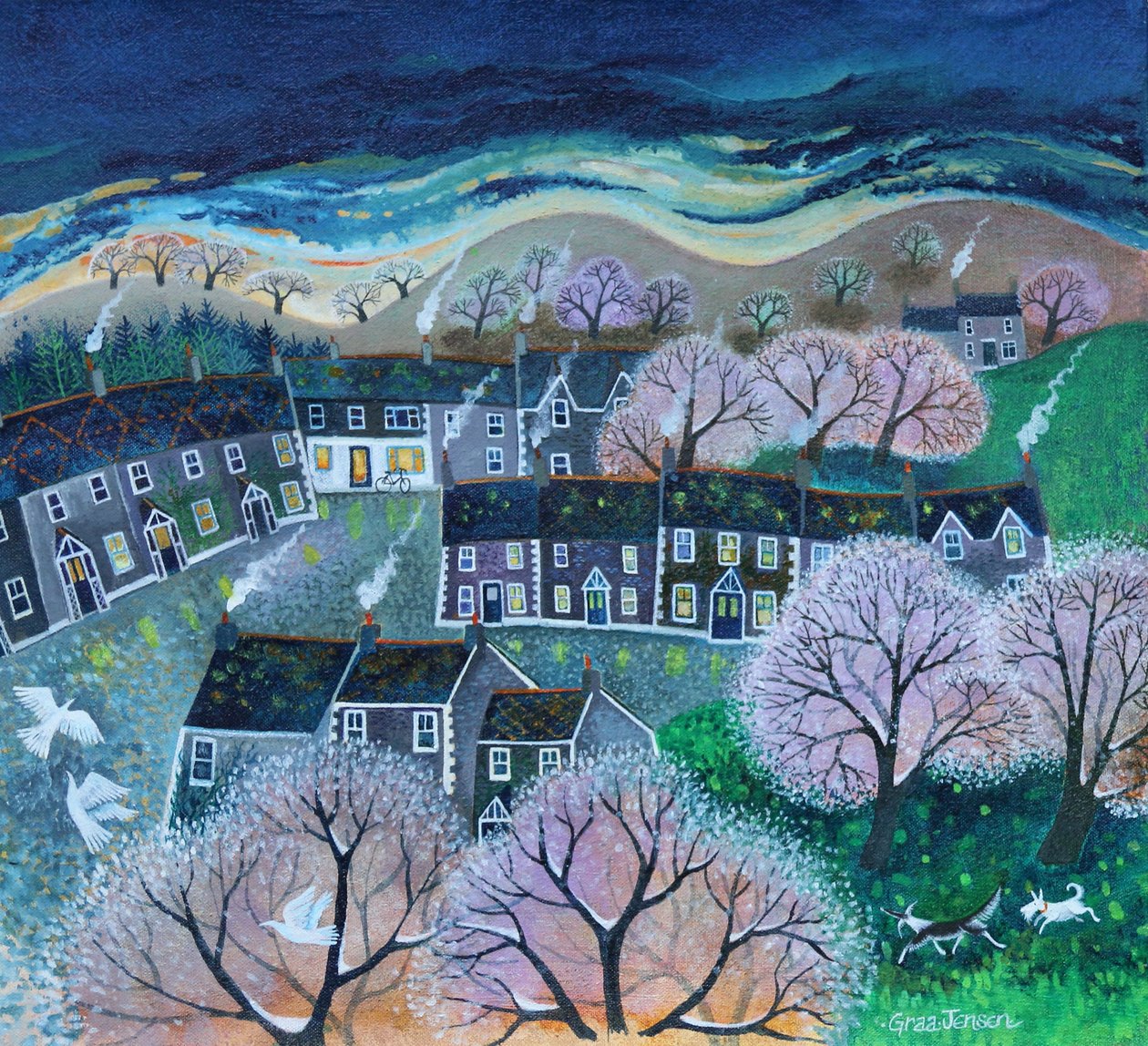 Cold Light of Day, 2022 (akril, vászon) alkotó: Lisa Graa Jensen