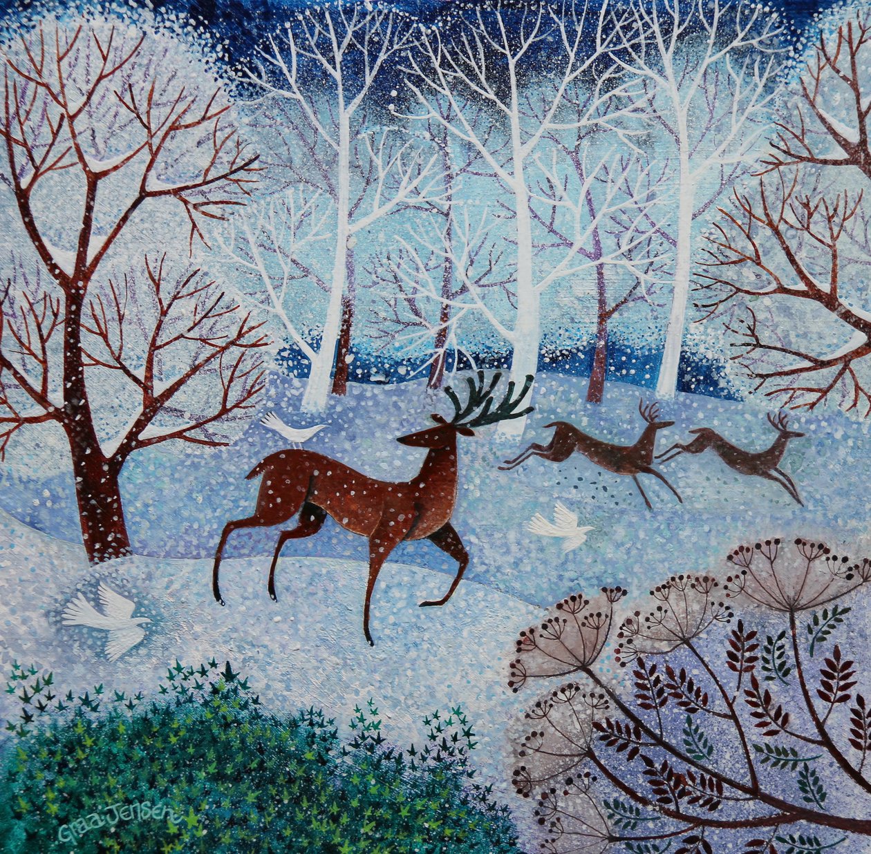 Cool Stag, 2021, (akril, papír) alkotó: Lisa Graa Jensen