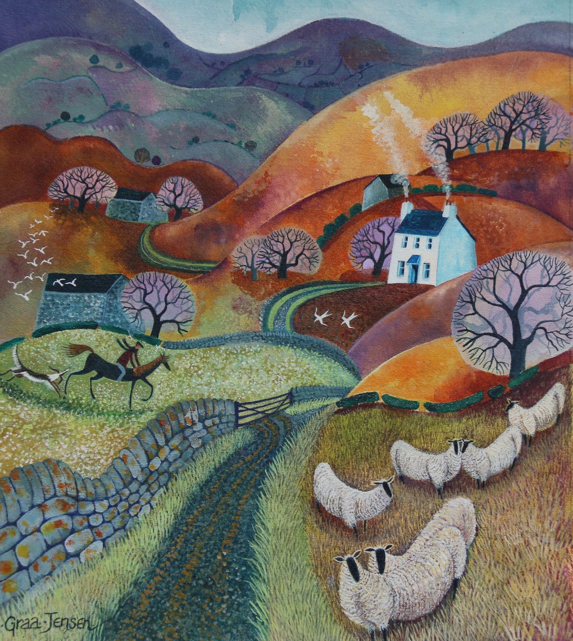 Country Ways, 2021 (akril, vászon) alkotó: Lisa Graa Jensen