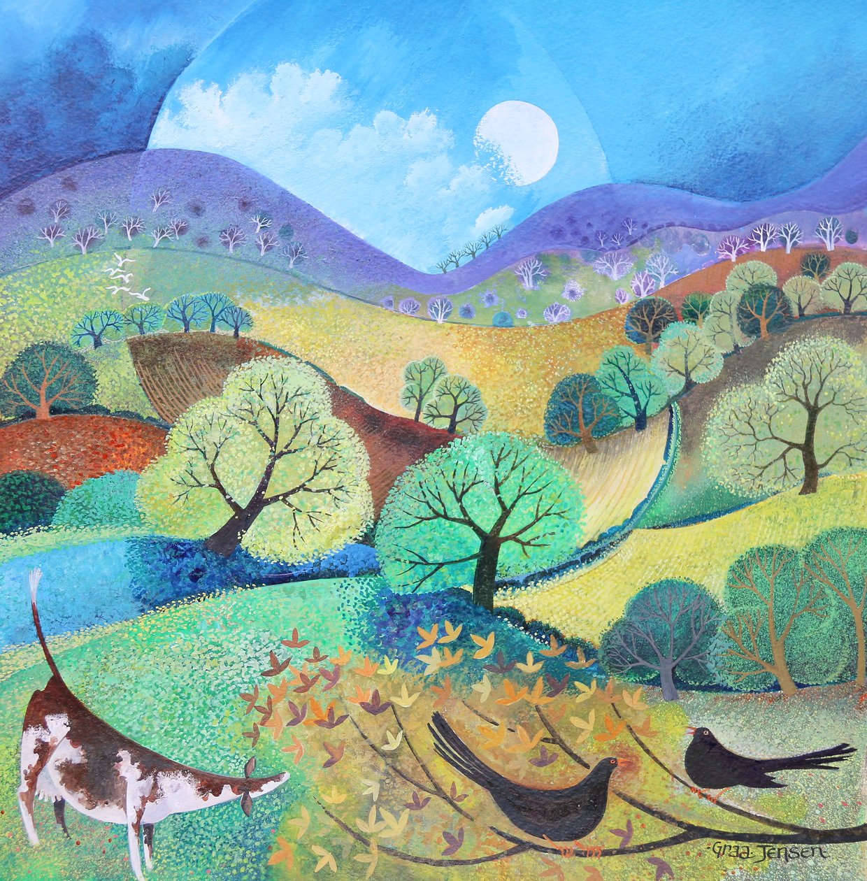 English Meadow 2019 (akril, papír) alkotó: Lisa Graa Jensen