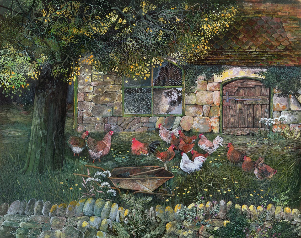 Tyúkól, 1988 (tinta, gouache) alkotó: Lisa Graa Jensen