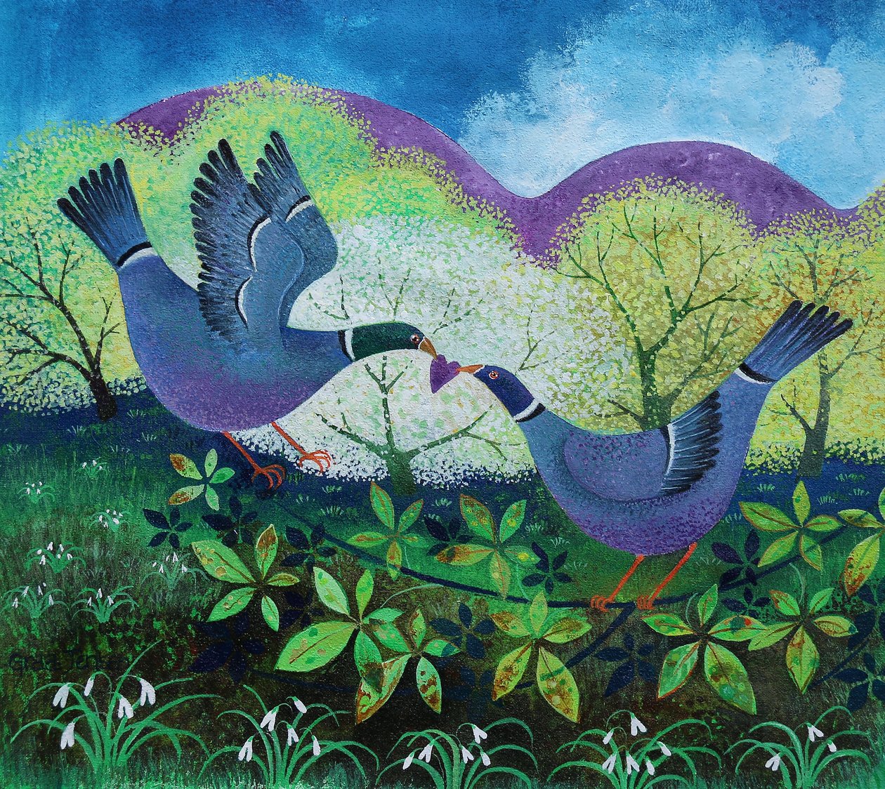 Love Birds, 2020, (akril papíron) alkotó: Lisa Graa Jensen