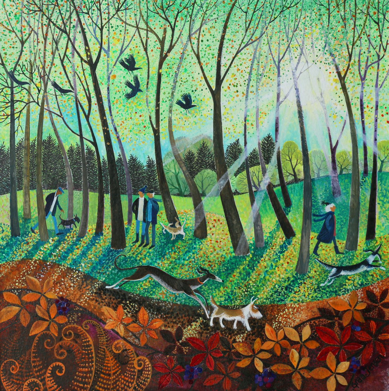 Reggeli sugarak, 2016, (akril tinták papíron) alkotó: Lisa Graa Jensen