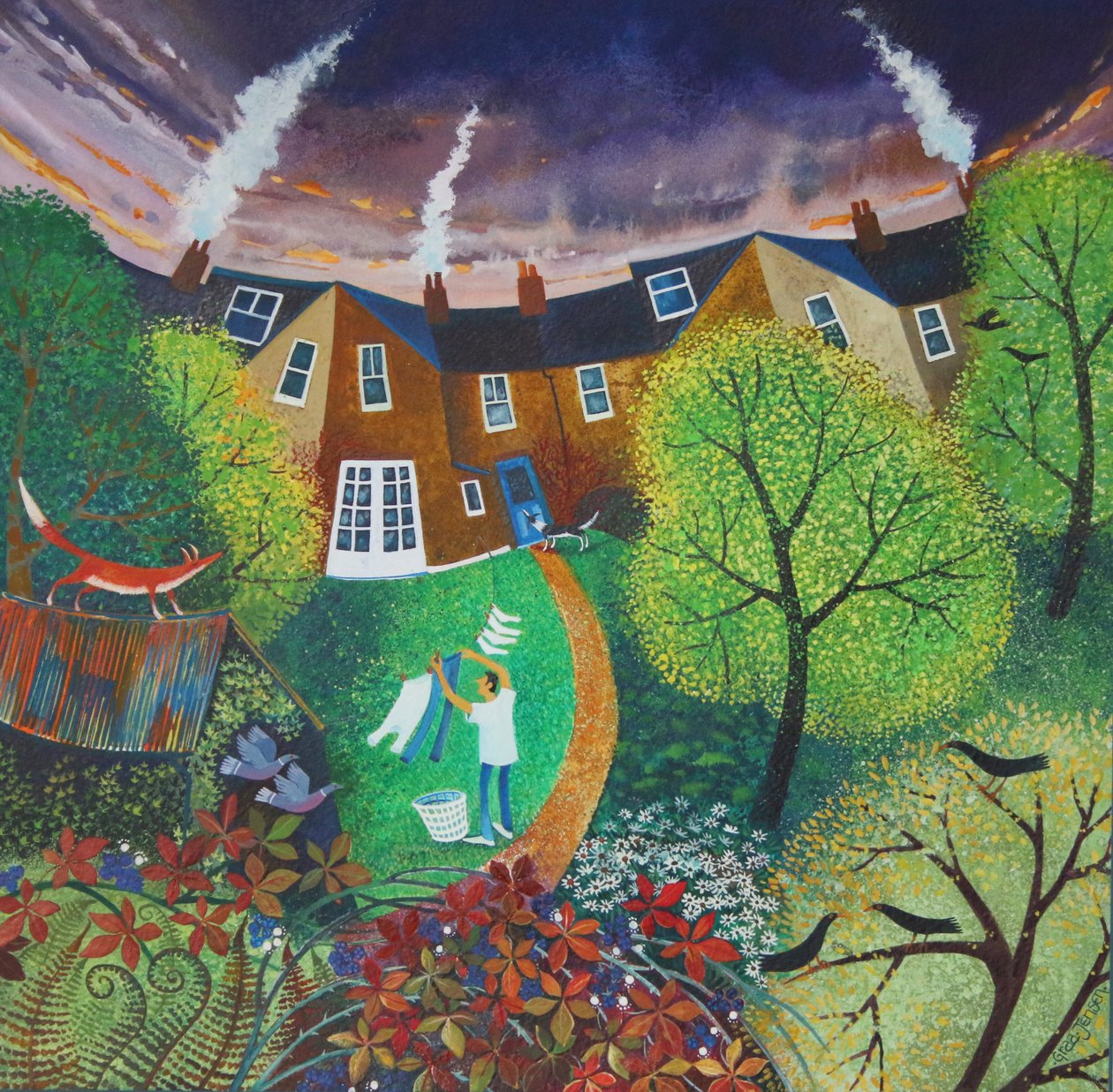 Mr. Foxs Garden, 2016, (akril tinták papíron) alkotó: Lisa Graa Jensen