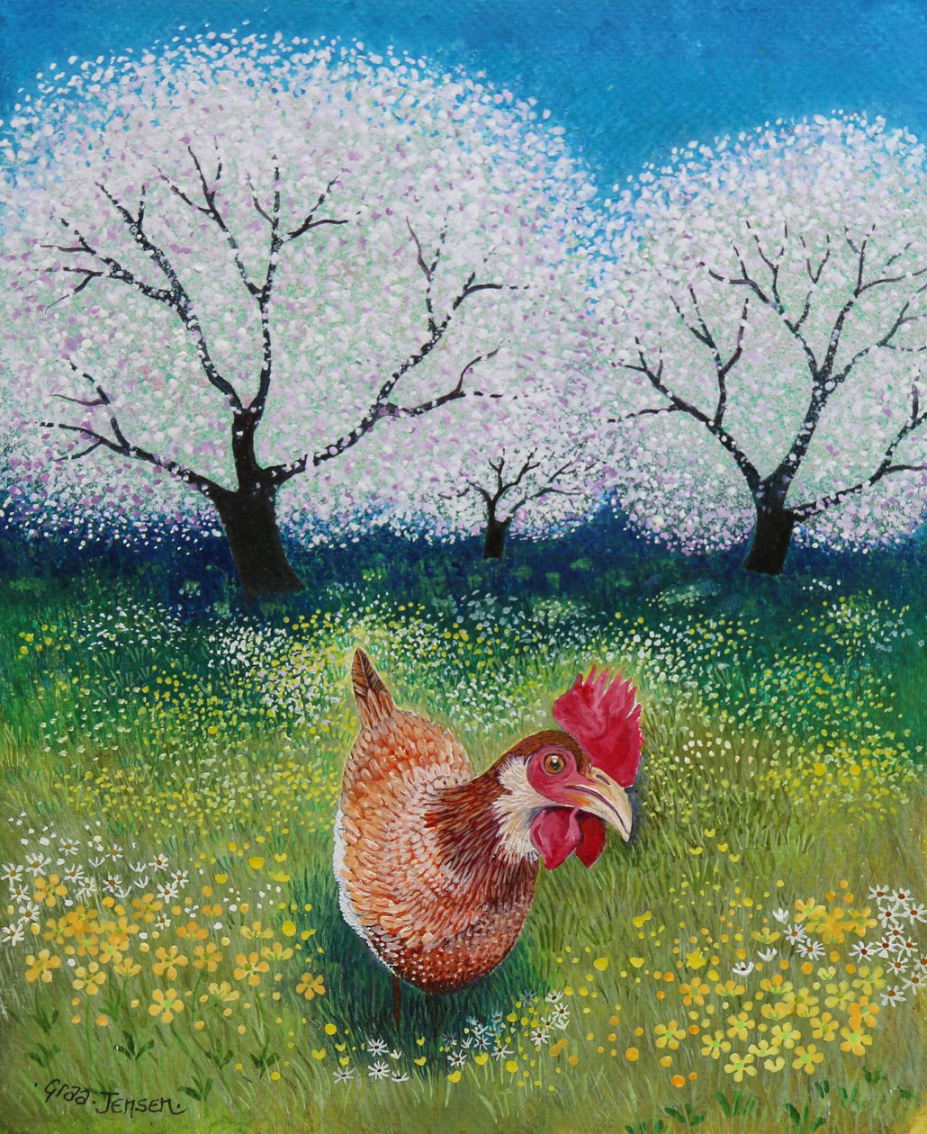 Orchard Tyúk, 2021, (akril, papír) alkotó: Lisa Graa Jensen
